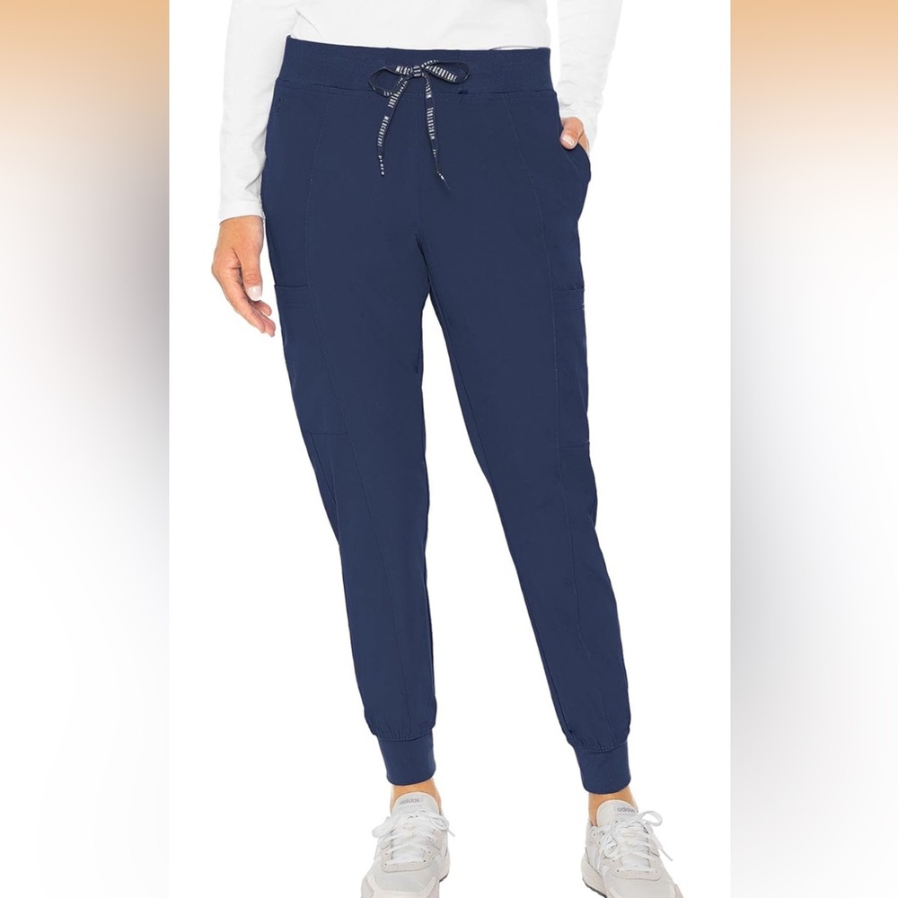 Med Couture Women's Scrub Pant Peach Jogger S Navy Blue